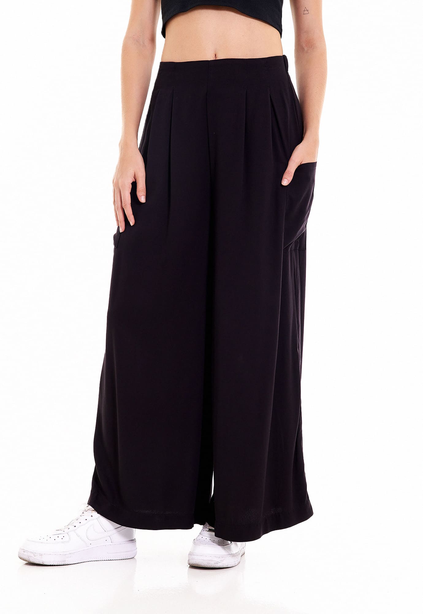 Pantalón Con Bolsillos En Costados Ropa Para Mujer