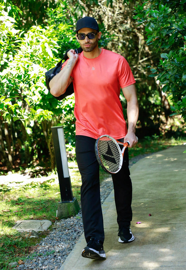 Camiseta manga corta naranja para hombre