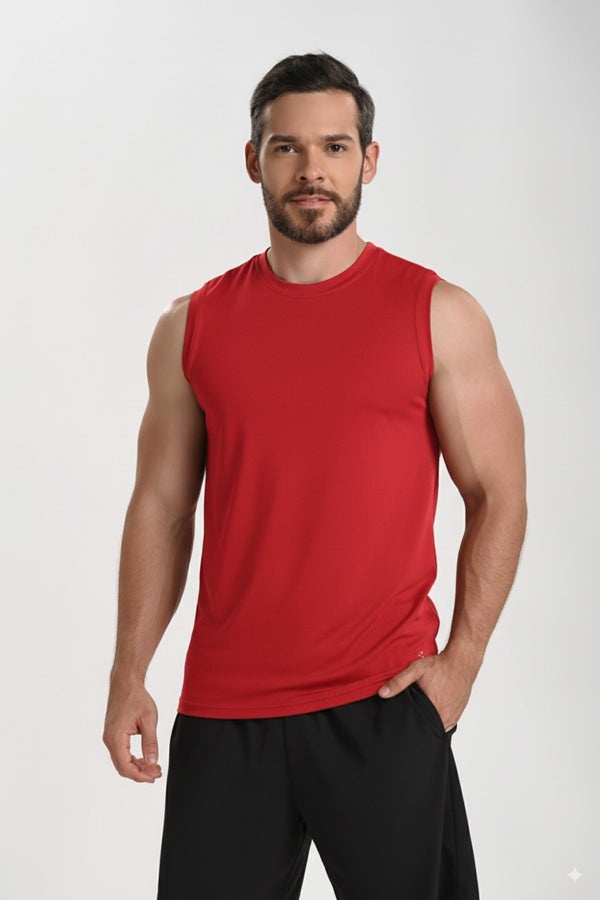 Camiseta deportiva  manga sisa rojapara hombre