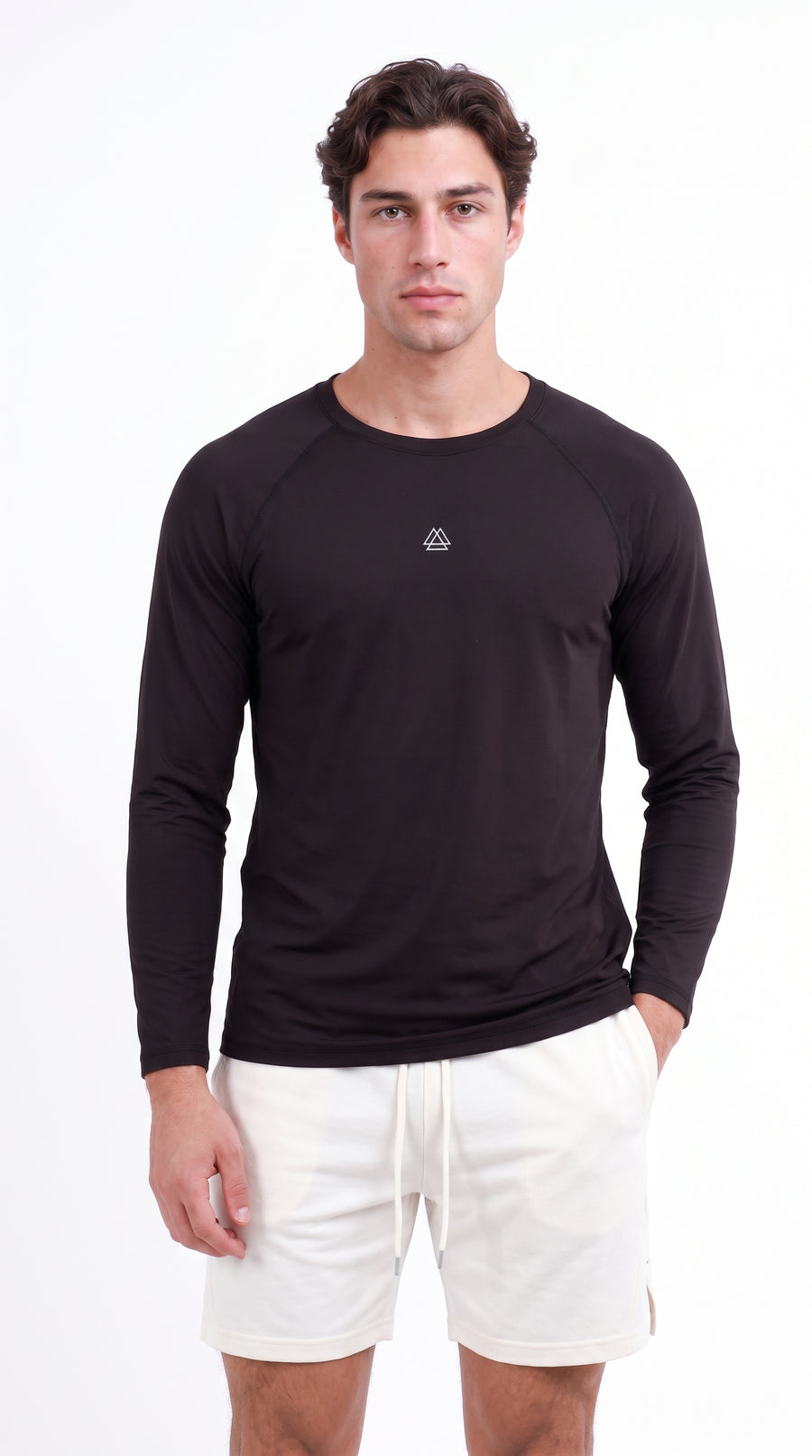 Camiseta deportiva manga larga negra para hombre – Belife