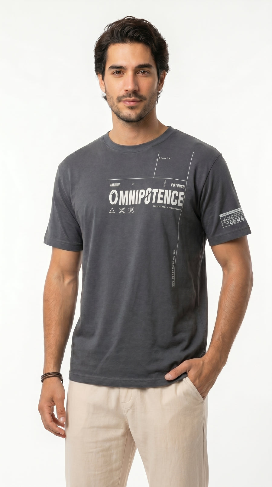 Camiseta gris manga corta para hombre – Belife