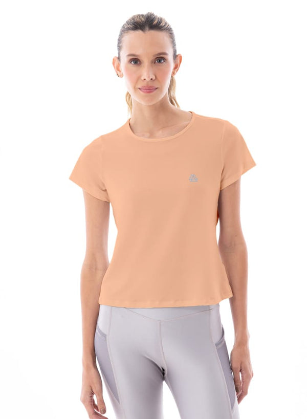 Camiseta manga corta naranja para mujer