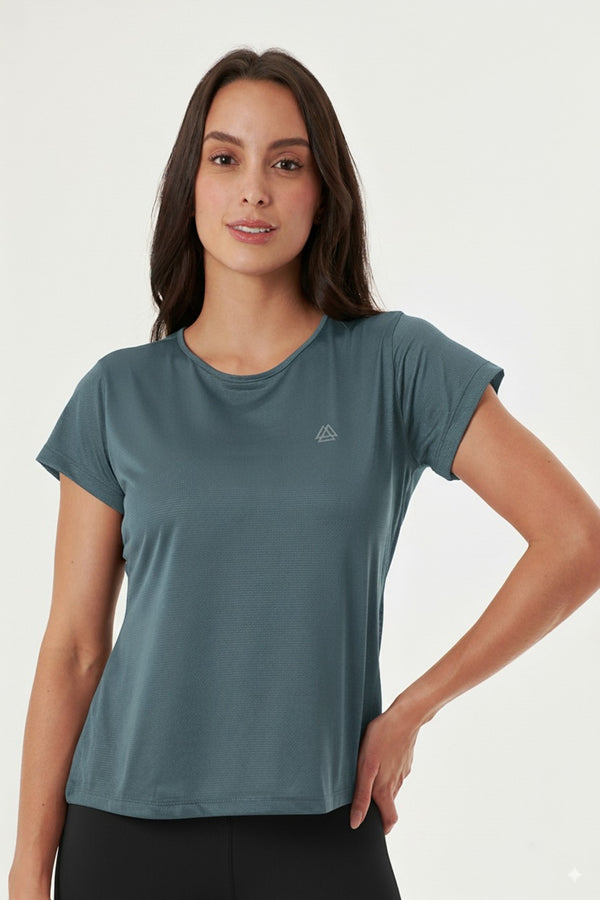 Camiseta deportiva verde manga corta