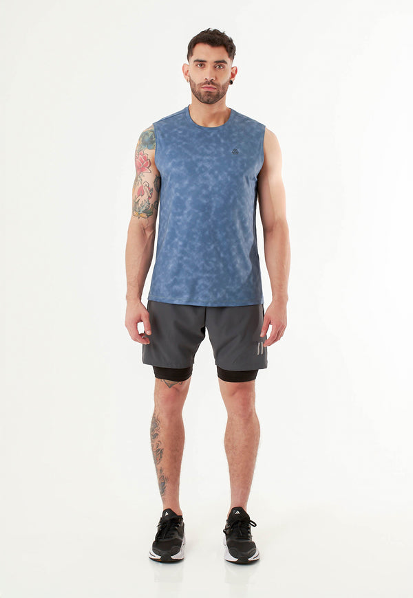 Camiseta sublimada manga sisa azul para hombre