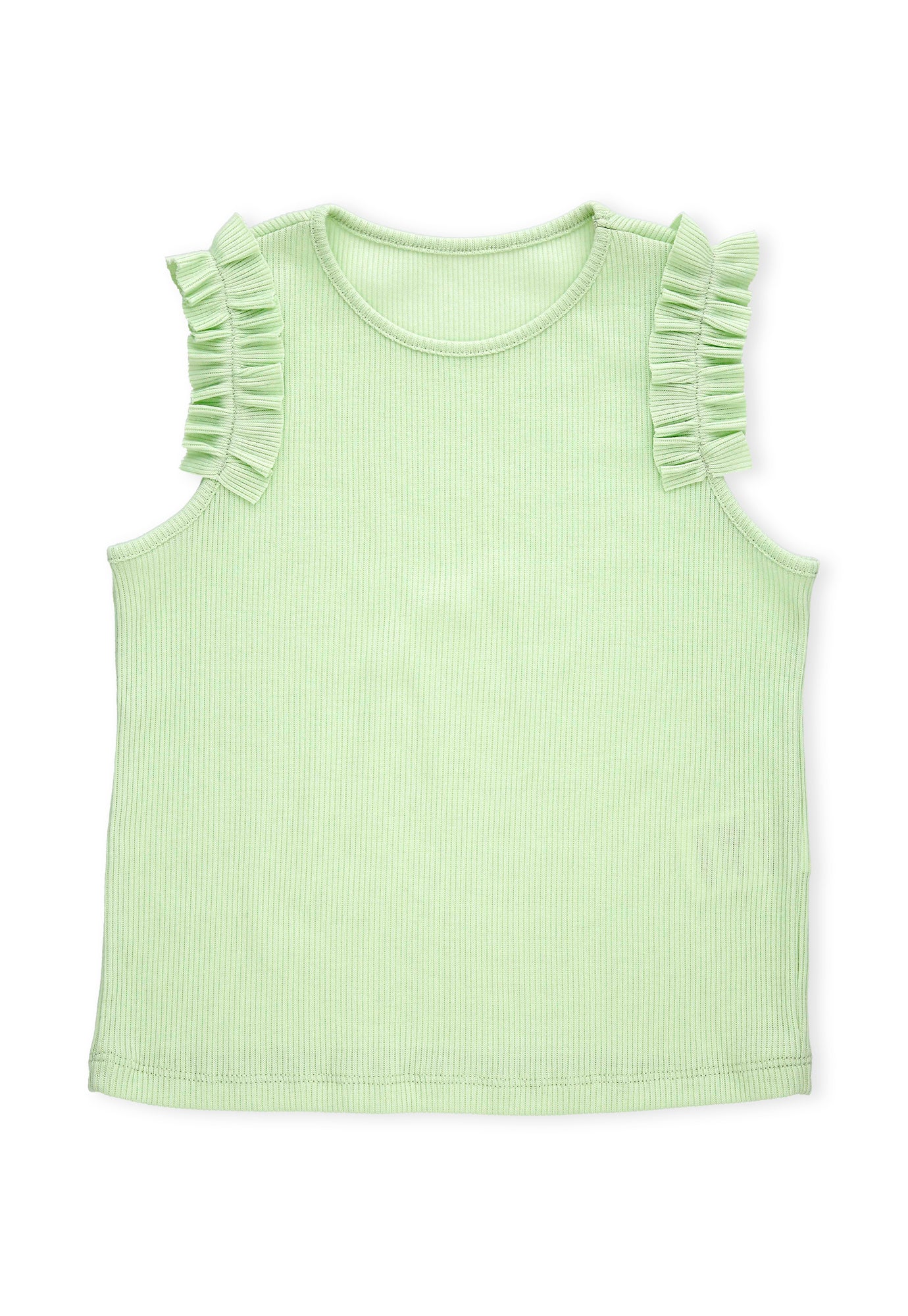 Camiseta verde claro manga sisa en boleros para bebé niña