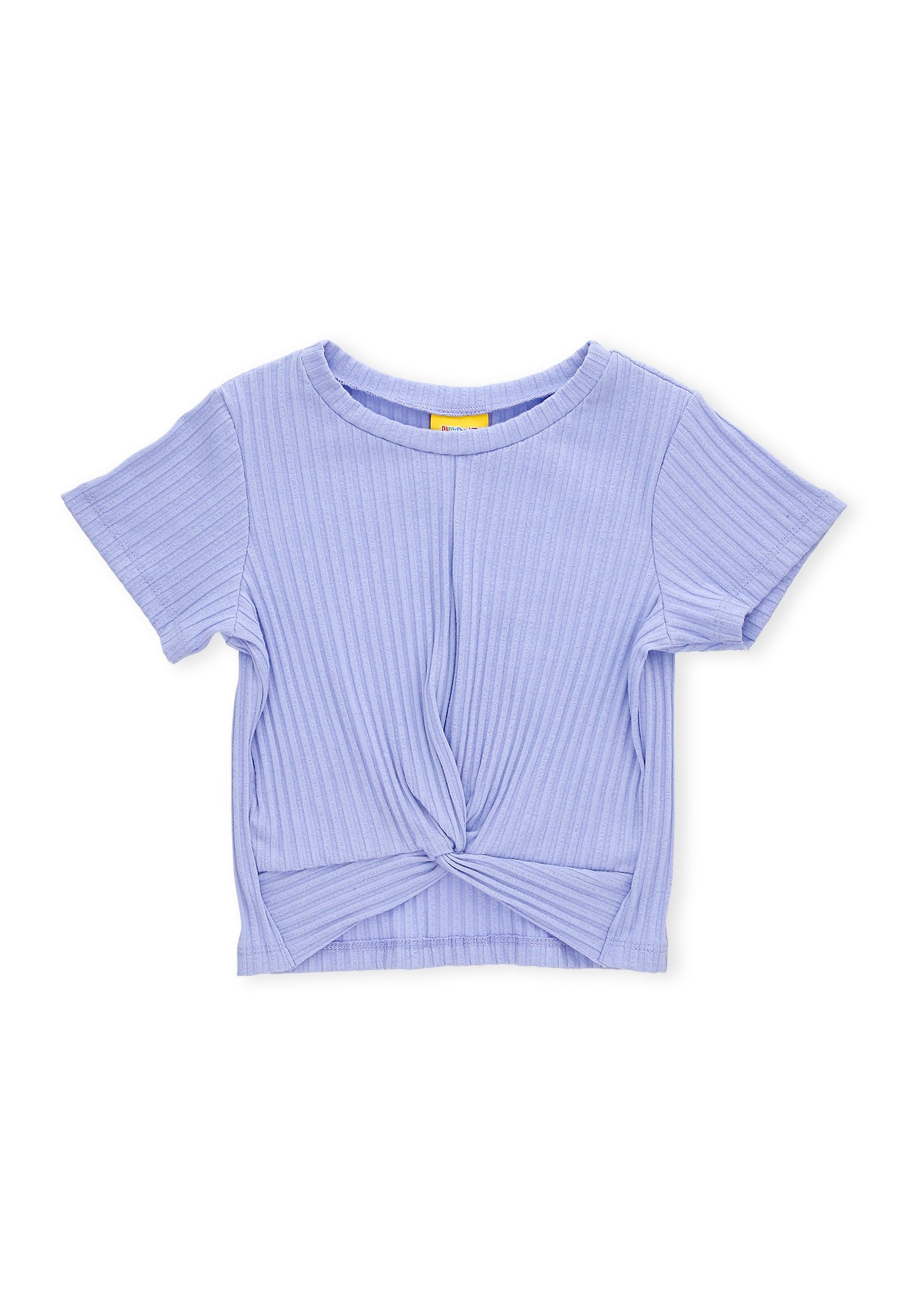 Camiseta morado lavanda fondo entero, con frente entorchado y manga corta para bebé niña