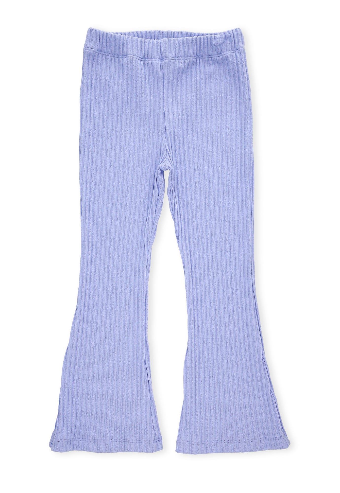 Pantalón morado lavanda fondo entero, con bota ancha y pretina resortada para bebé niña
