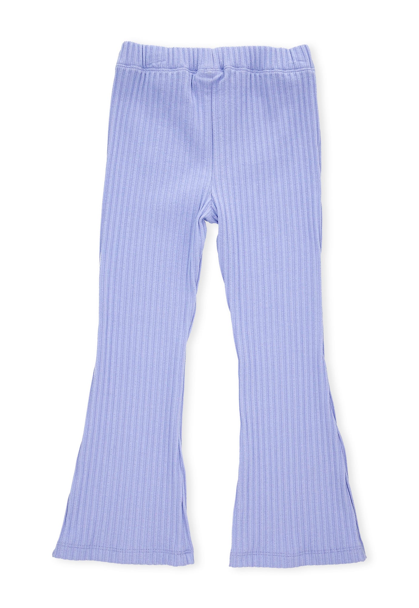 Pantalón morado lavanda fondo entero, con bota ancha y pretina resortada para bebé niña