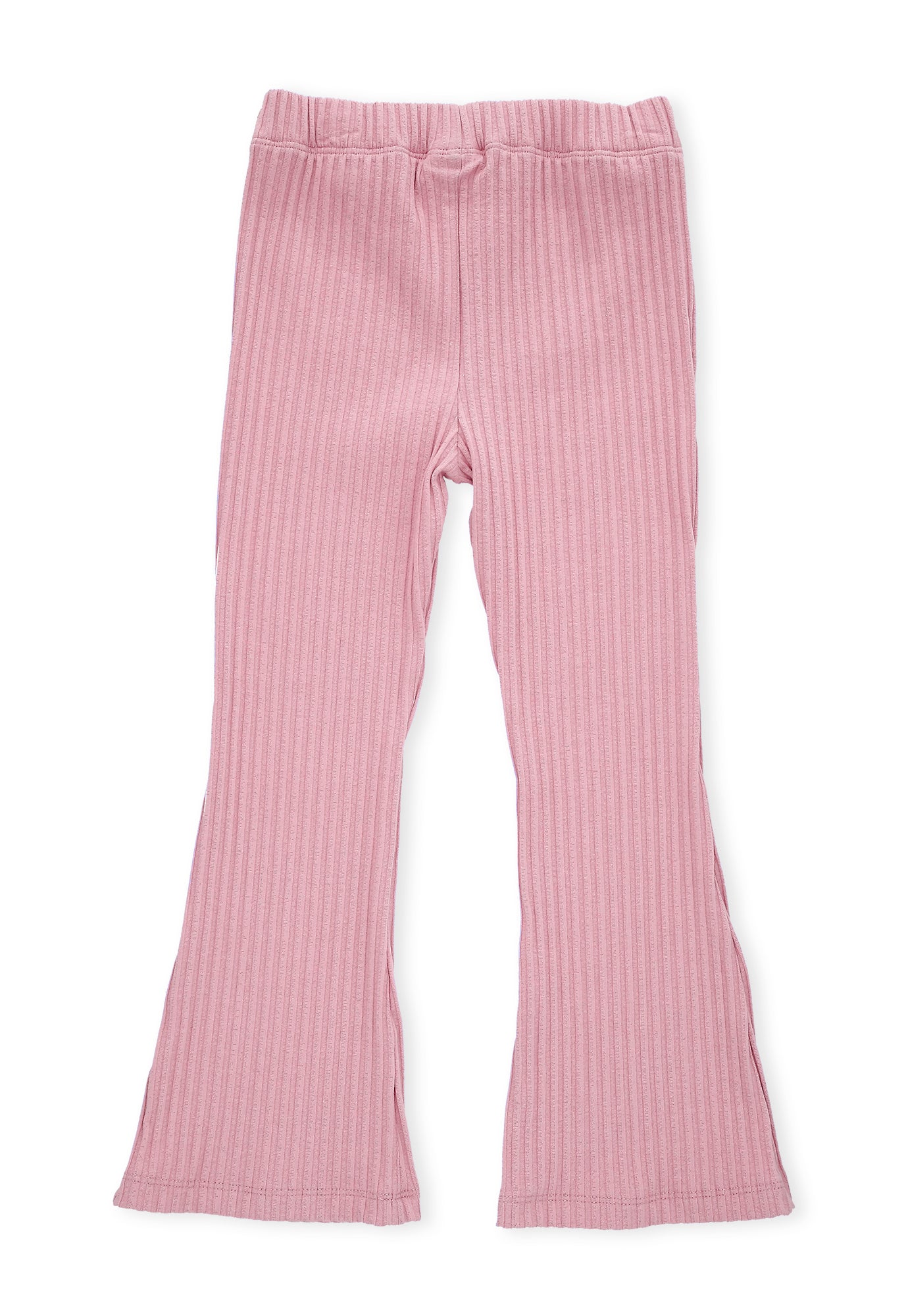 Pantalón rosado claro fondo entero, con bota ancha y pretina resortada para bebé niña