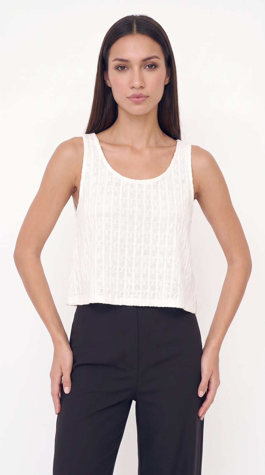Camiseta tejida manga sisa ivory para mujer – Belife