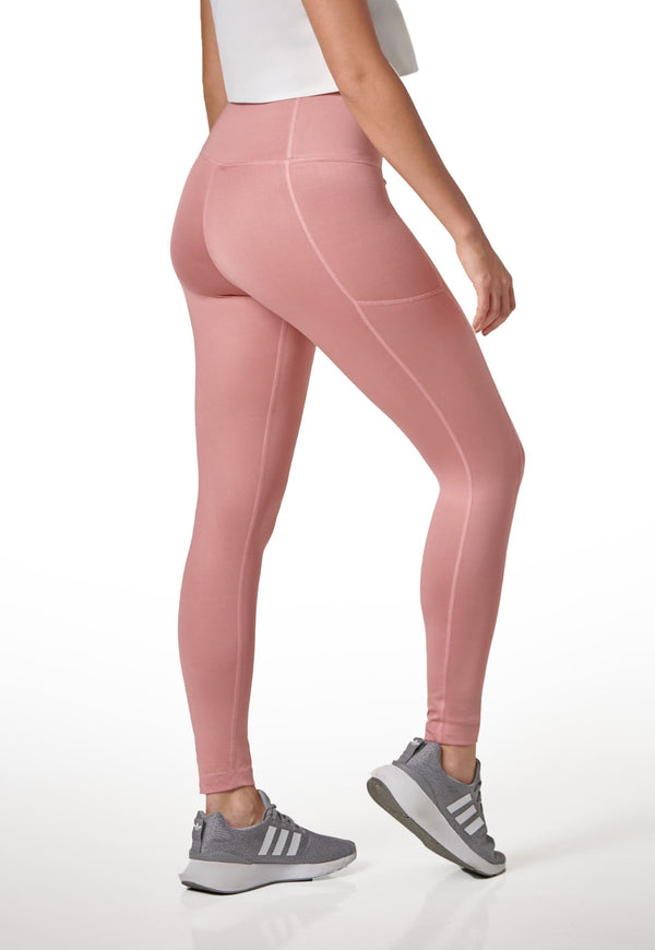 Leggings Rosa Cintura Alta con Bolsillos Laterales