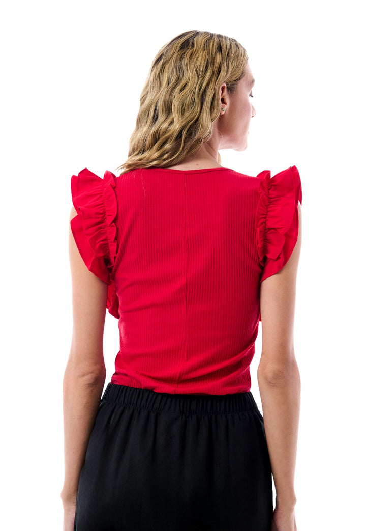 Blusa roja en rib