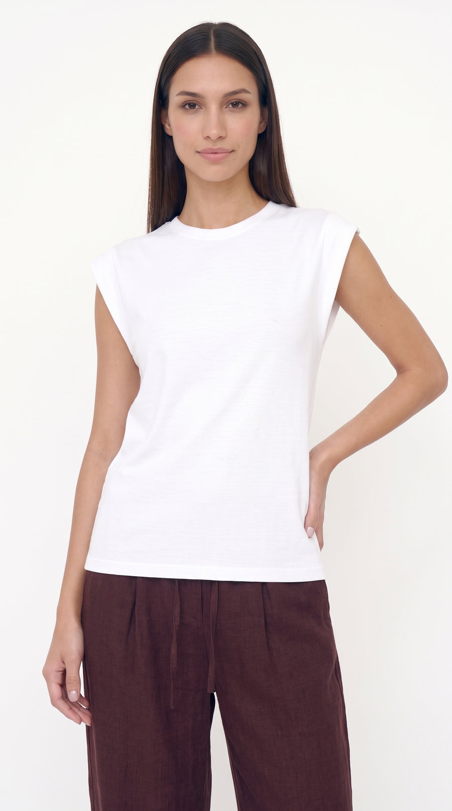 Camiseta manga sisa ancha ivory para mujer – Belife
