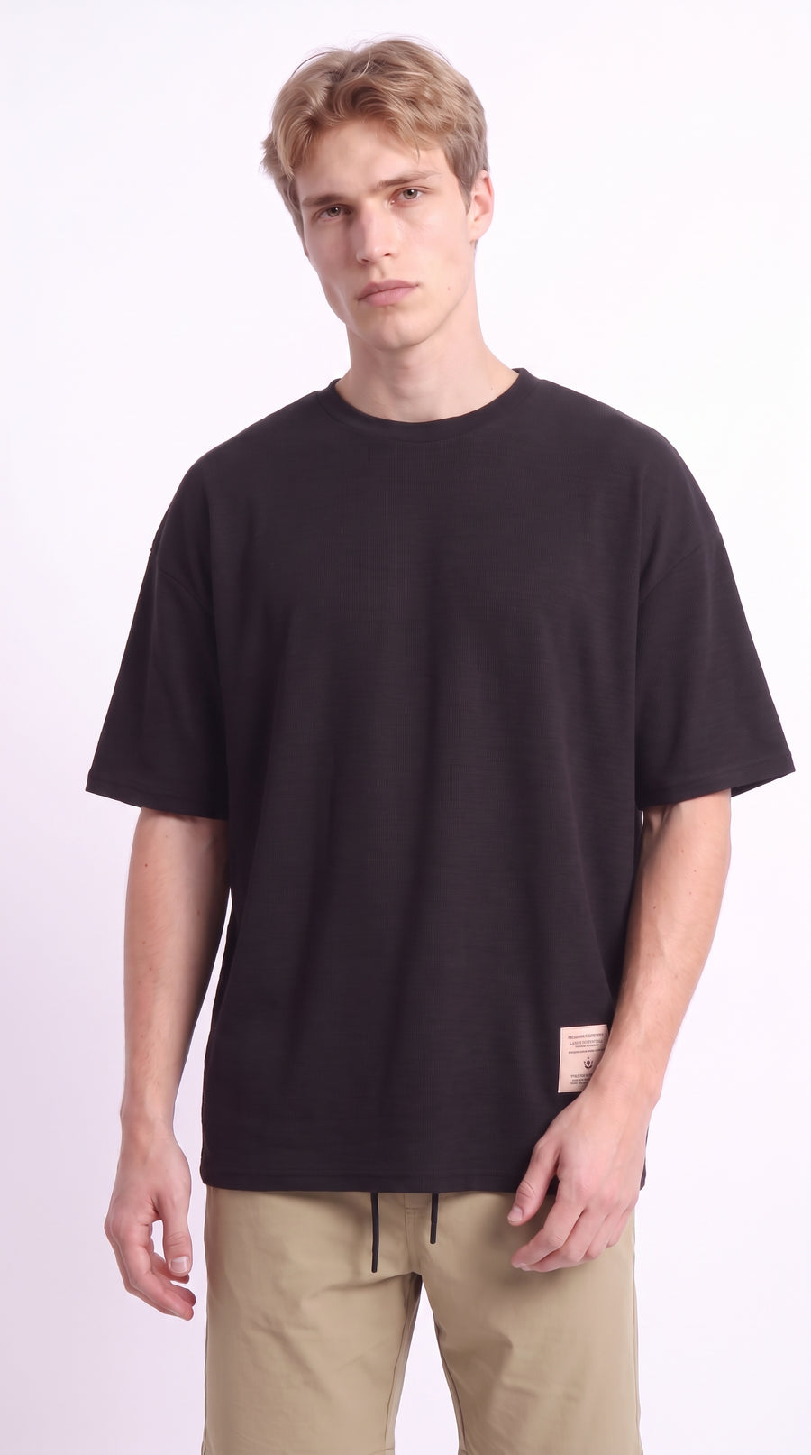 Camiseta manga corta oversize negra para hombre – Belife