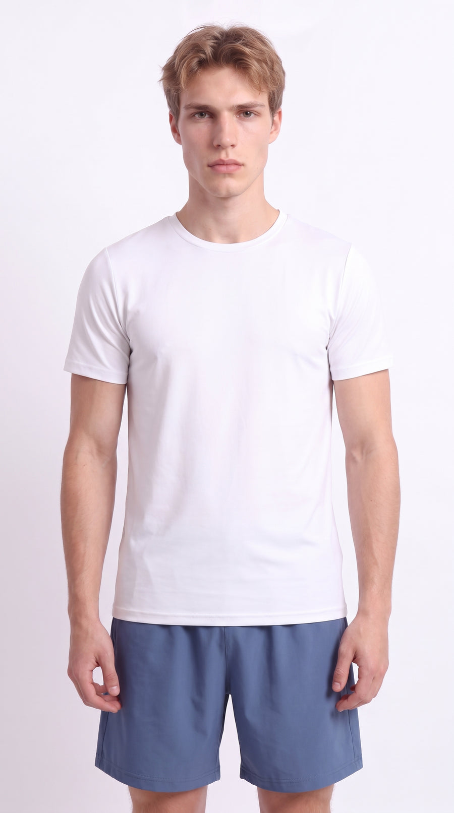 Camiseta deportiva ivory con cortes en espalda para hombre