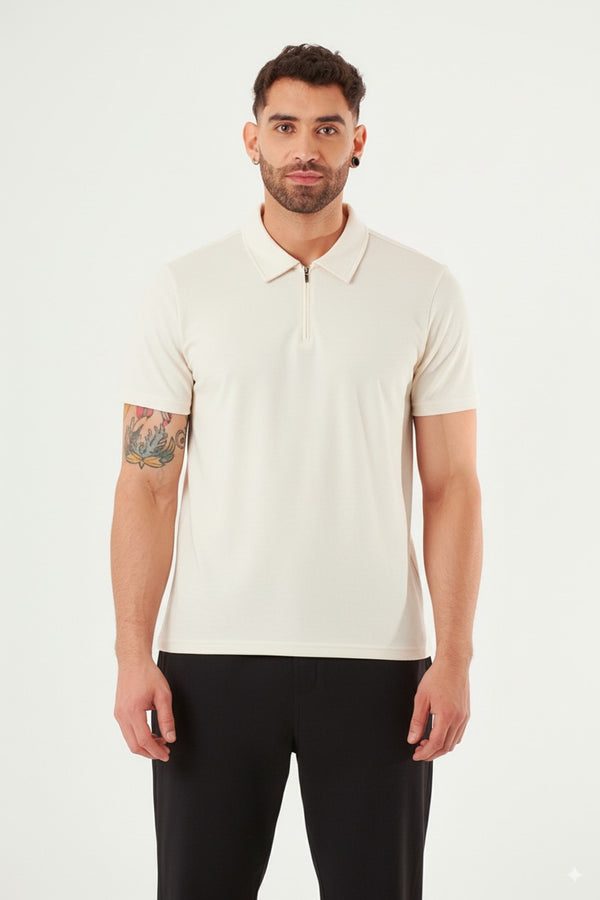 Camiseta polo ivory para hombre