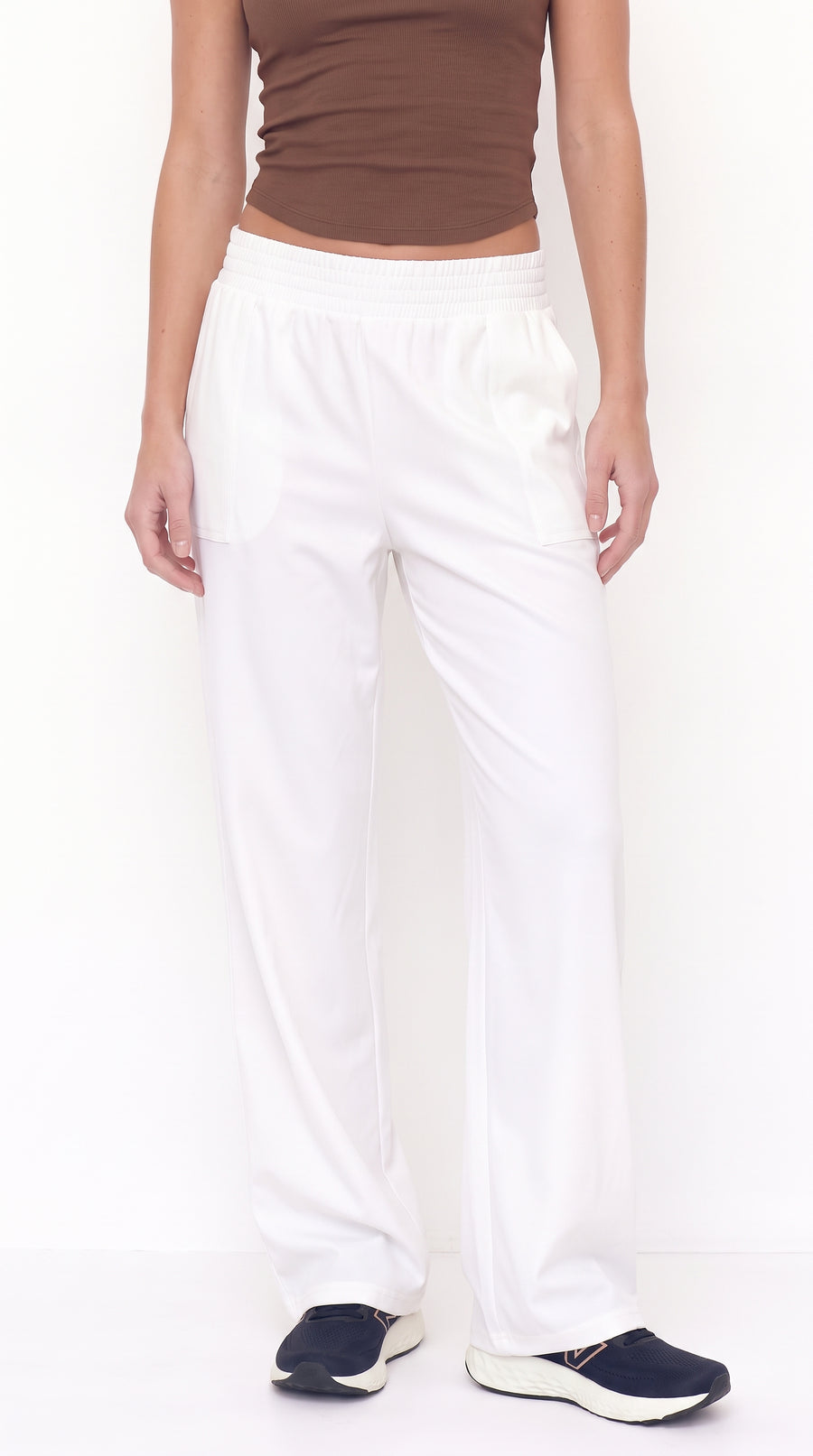 Pantalón blanco de bota ancha para mujer