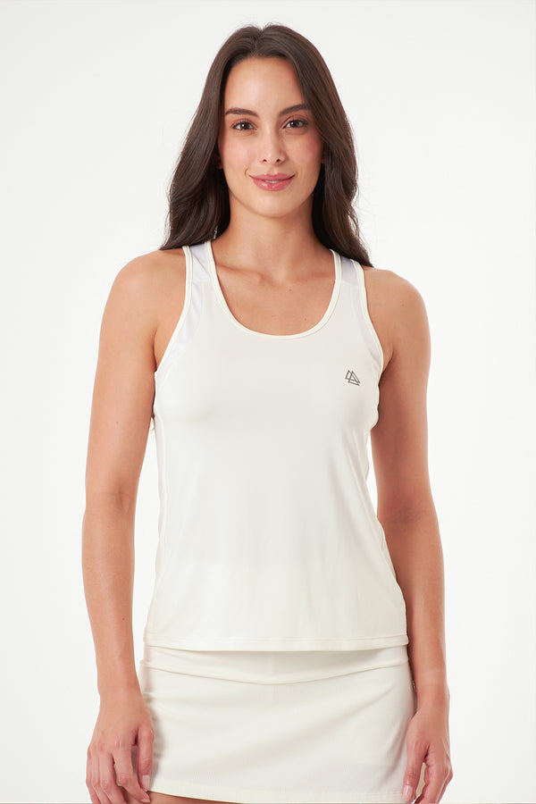 Camiseta manga sisa ivory para mujer