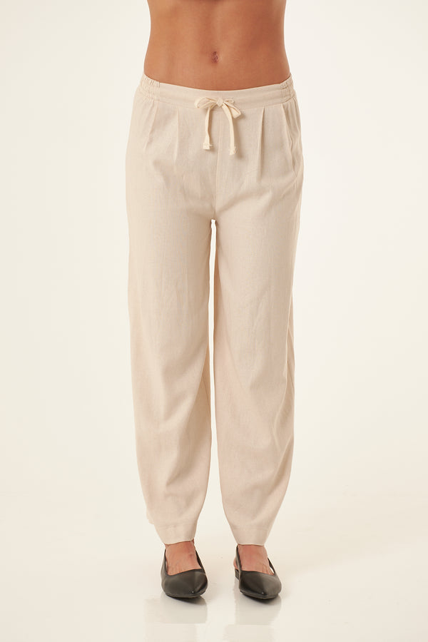Pantalón amplio arena para mujer