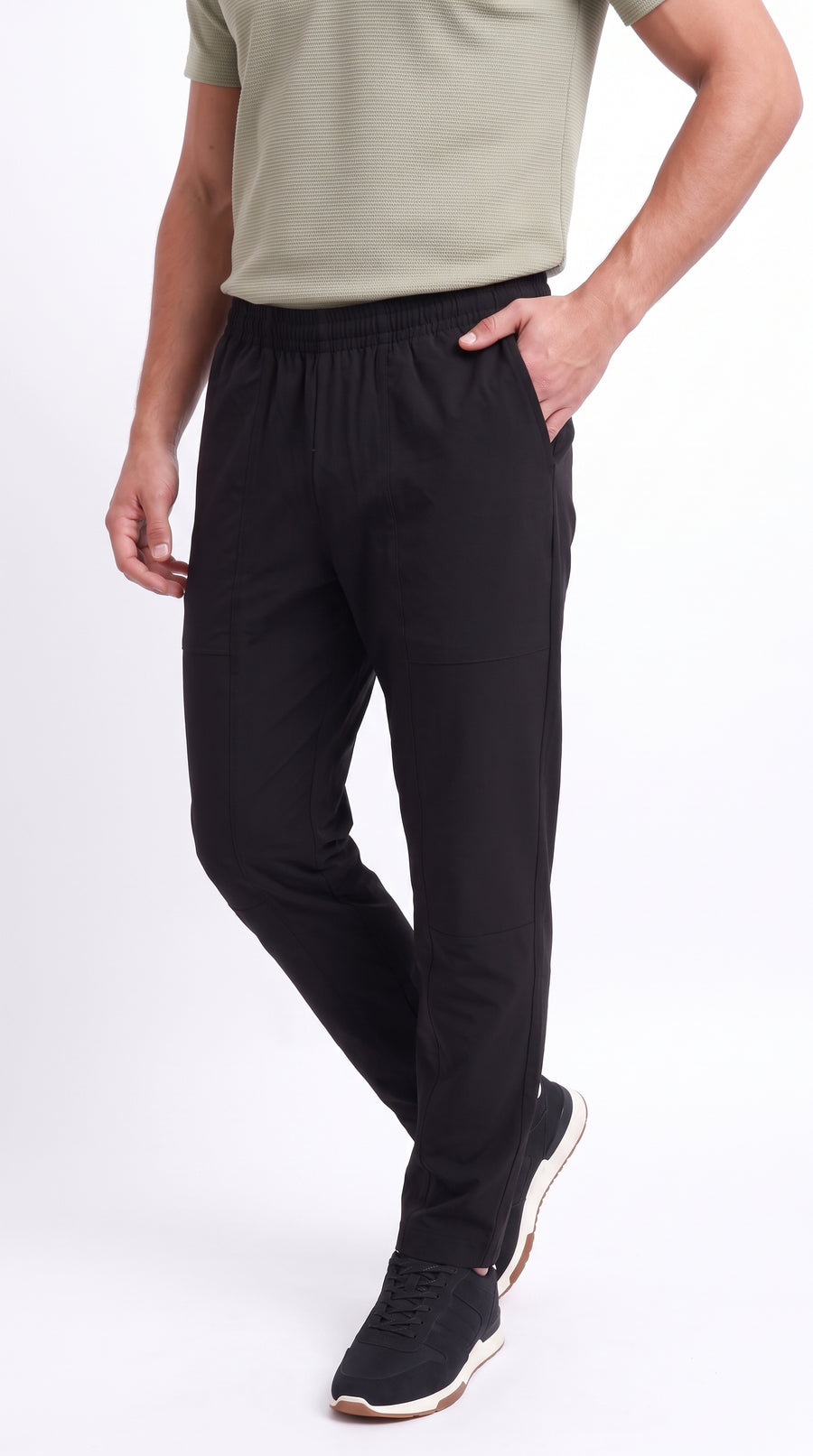 Pantalón negro de bota recta para hombre