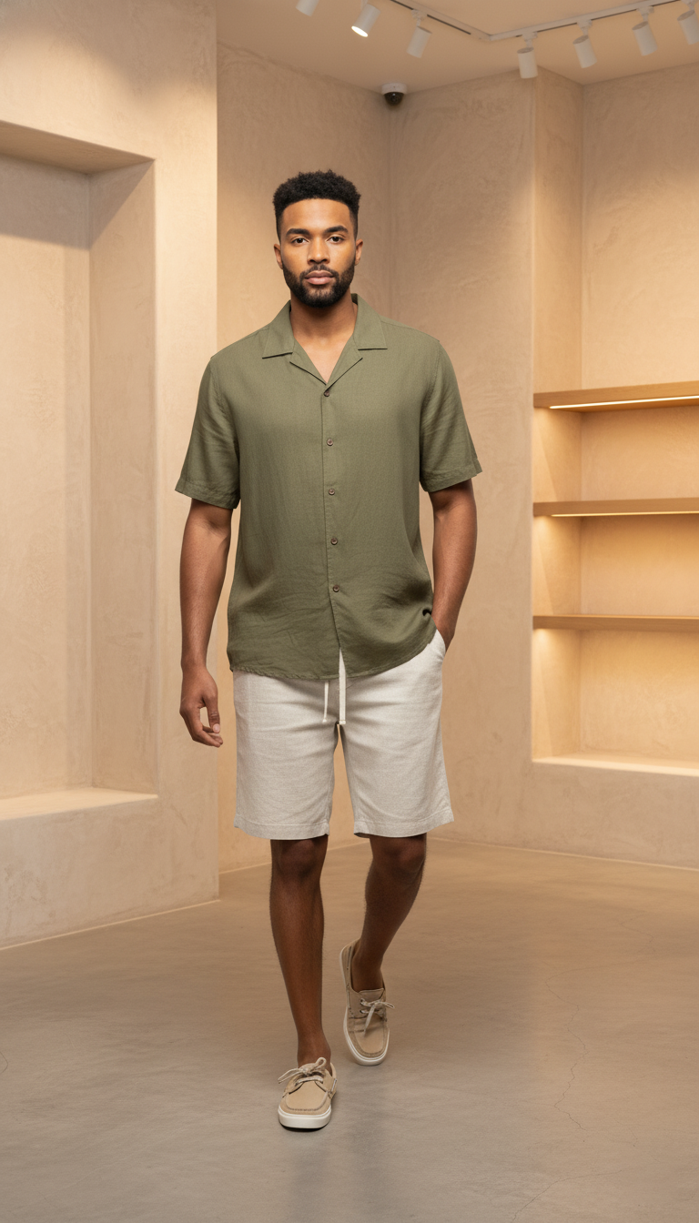 Bermuda semilla en lino para hombre – Belife