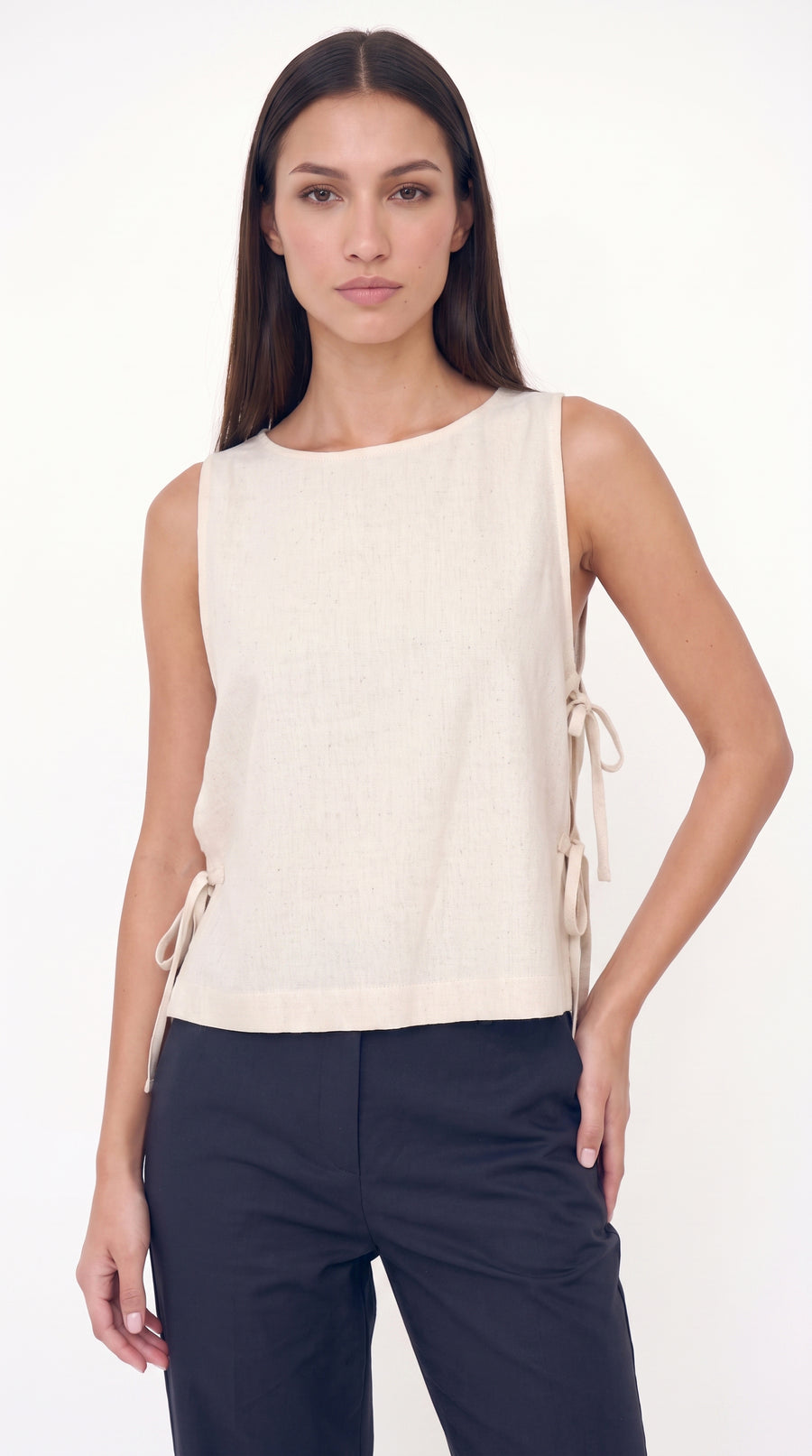 Blusa manga sisa con amarres laterales para mujer – Belife