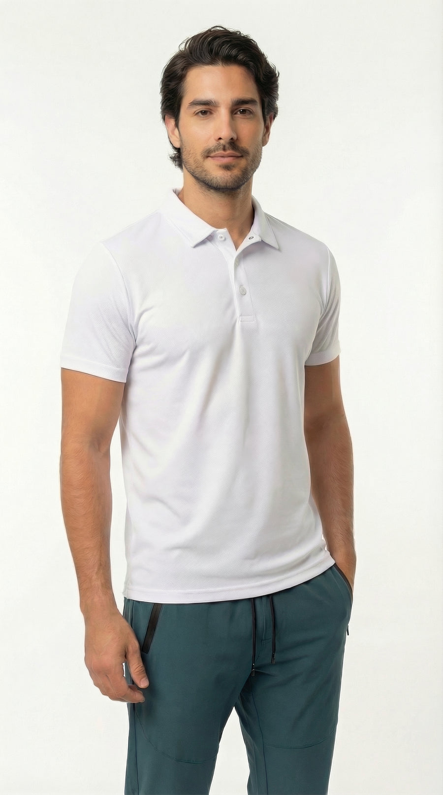 Camiseta polo deportivo blanco para hombre – Belife