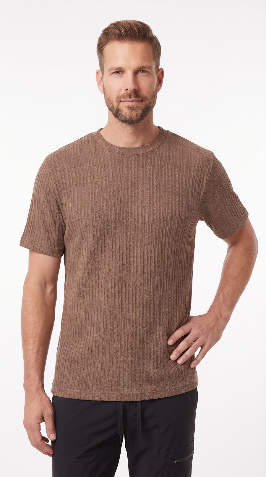 Camiseta manga corta café para hombre – Belife