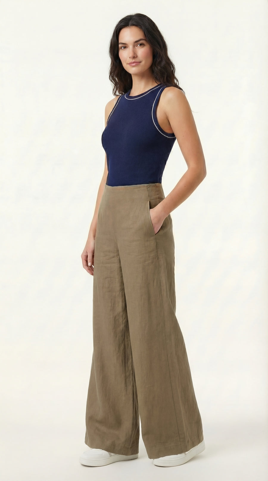 Pantalón amplio café para mujer – Belife