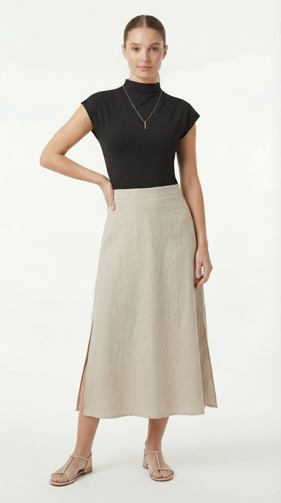 Falda para mujer en Marfil – Belife