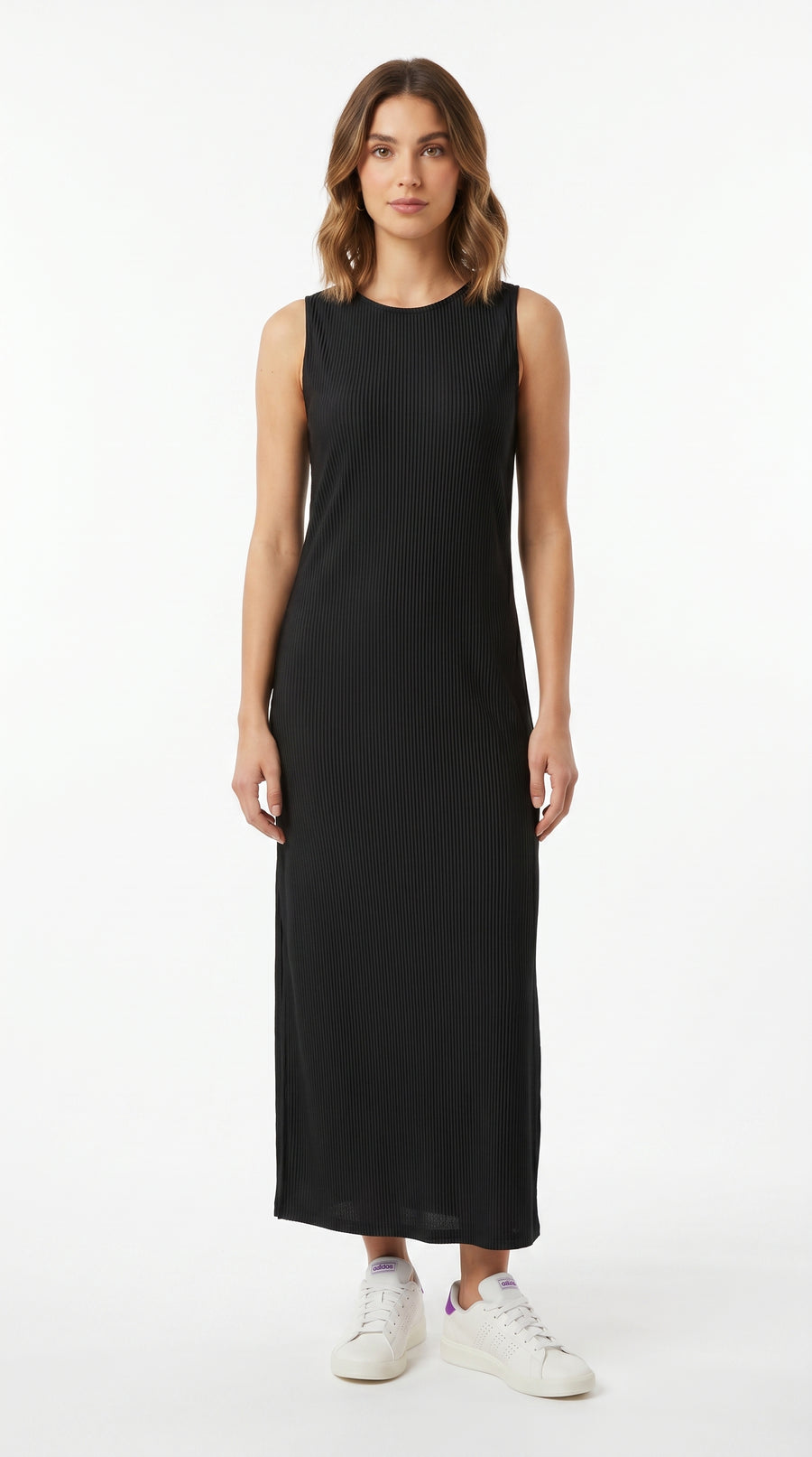 Vestido largo negro ajustado para mujer – Belife