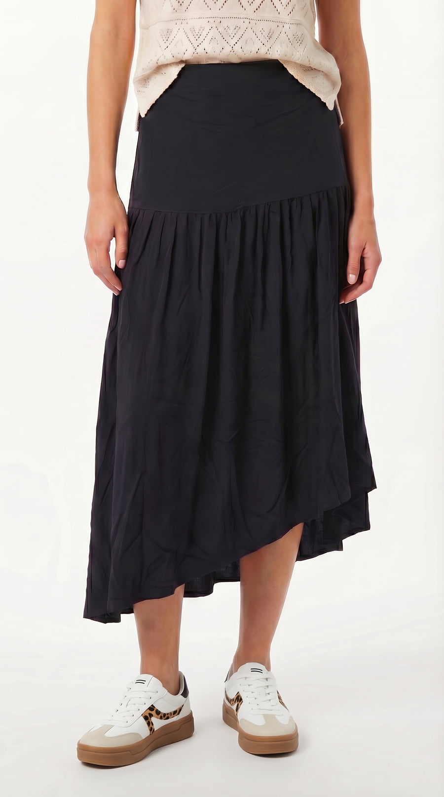 Falda asimétrica negra para mujer – Belife