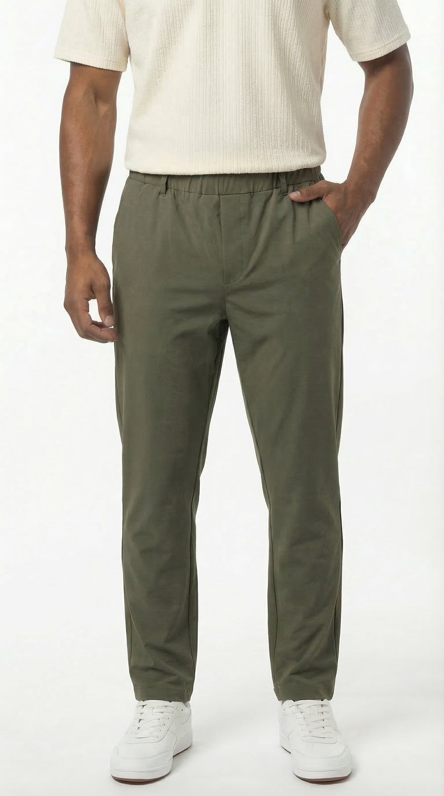 Pantalón verde militar bota recta para hombre – Belife