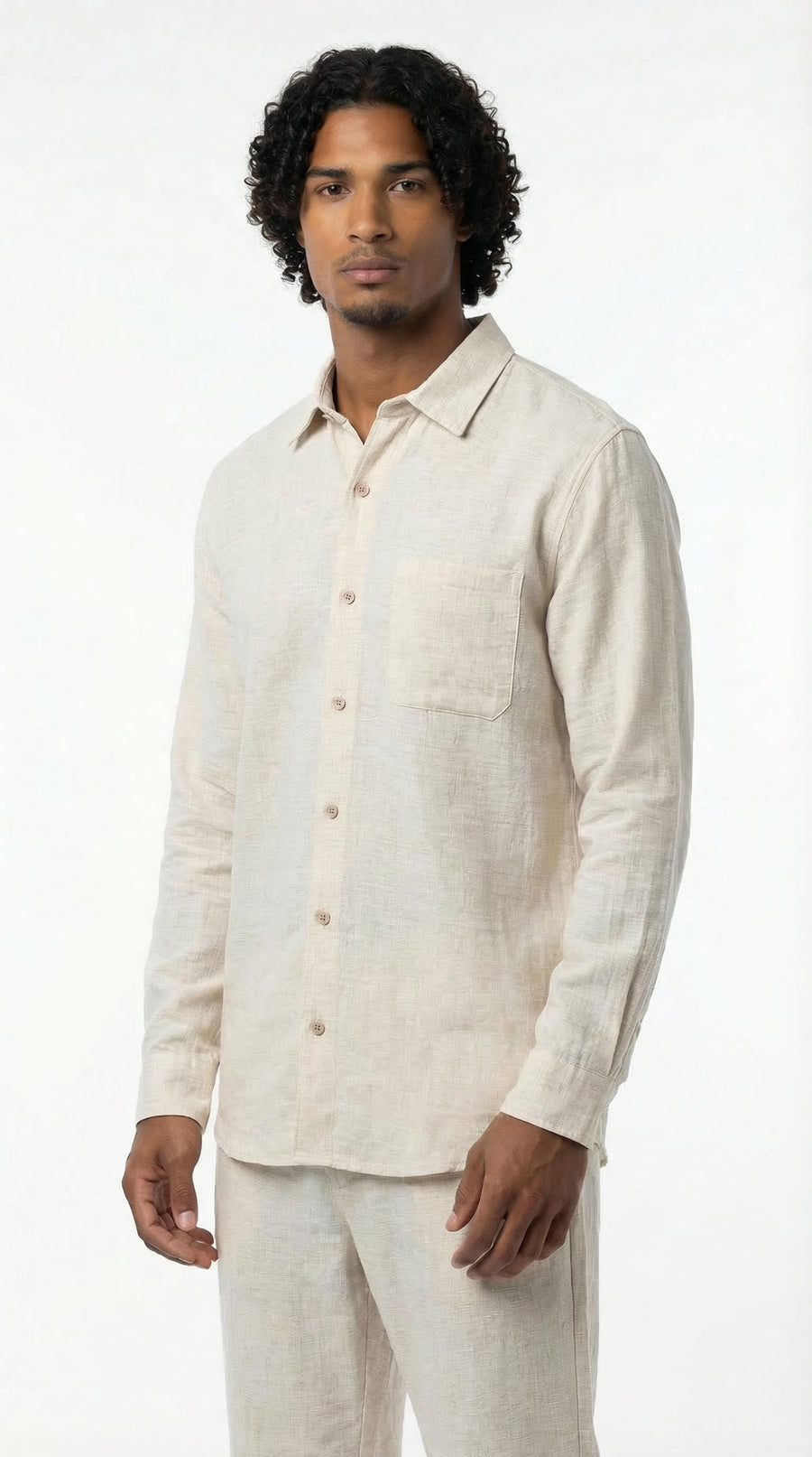Camisa semilla manga larga en lino para hombre – Belife