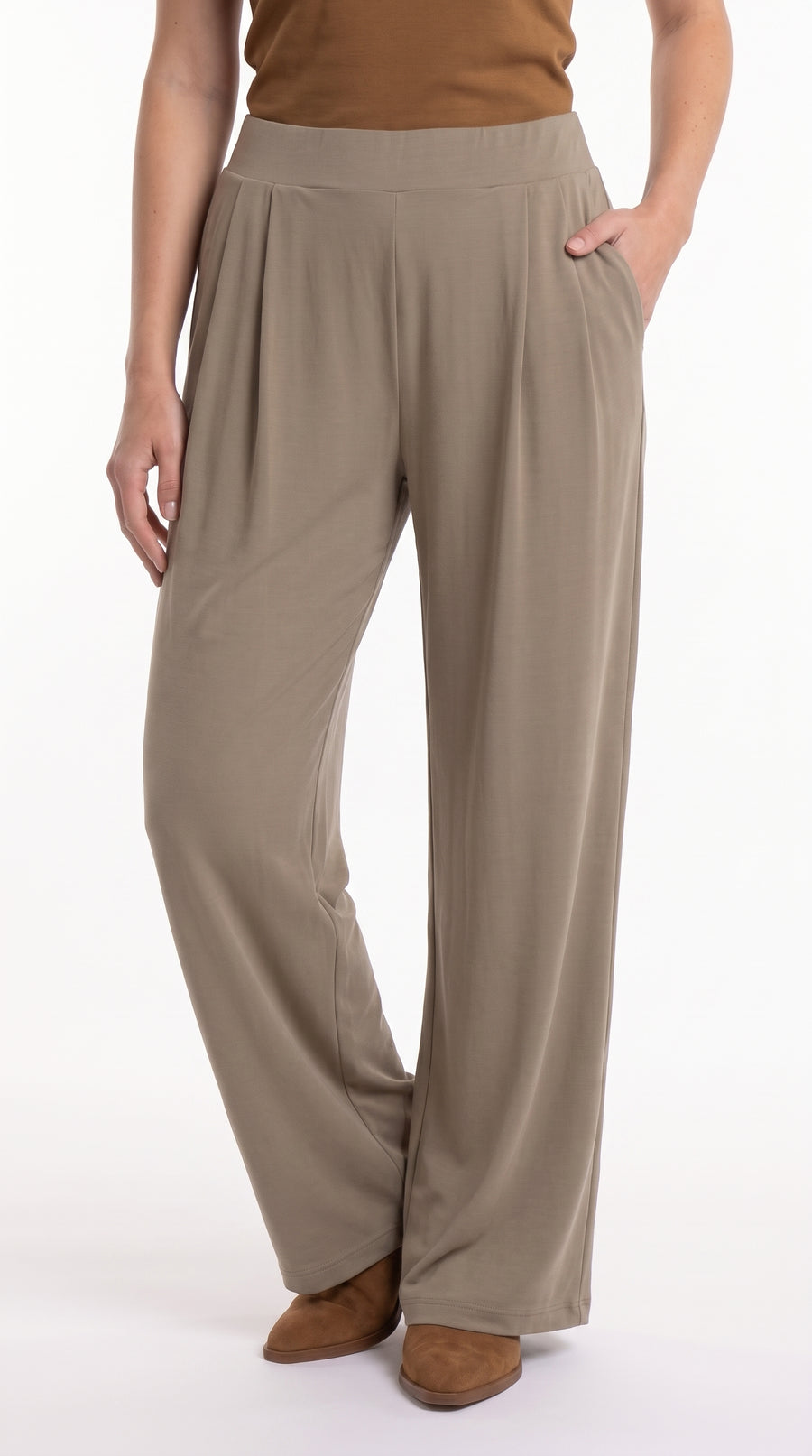 Pantalón amplio tabaco para mujer – Belife