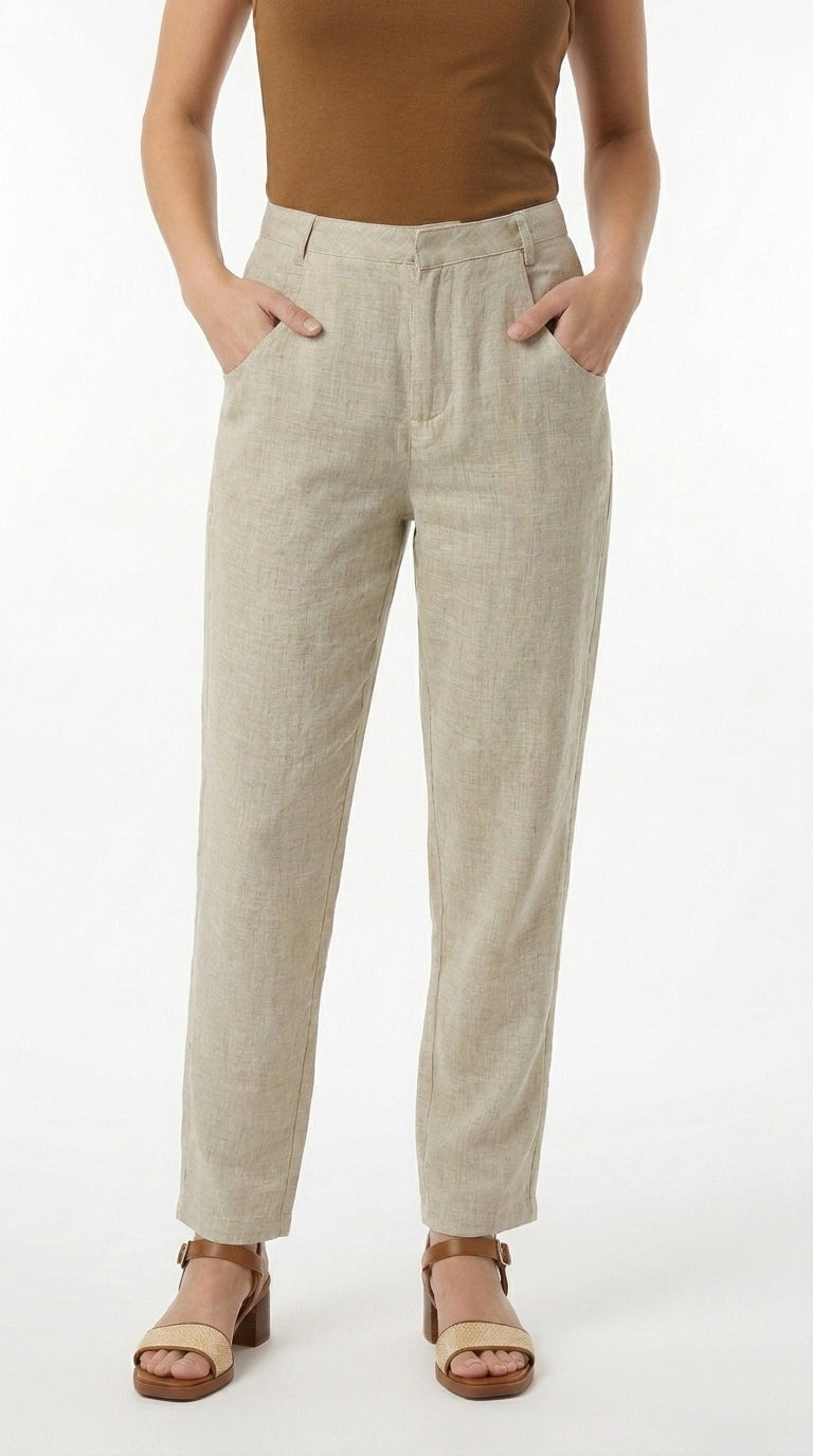 Pantalón casual caqui para mujer – Belife