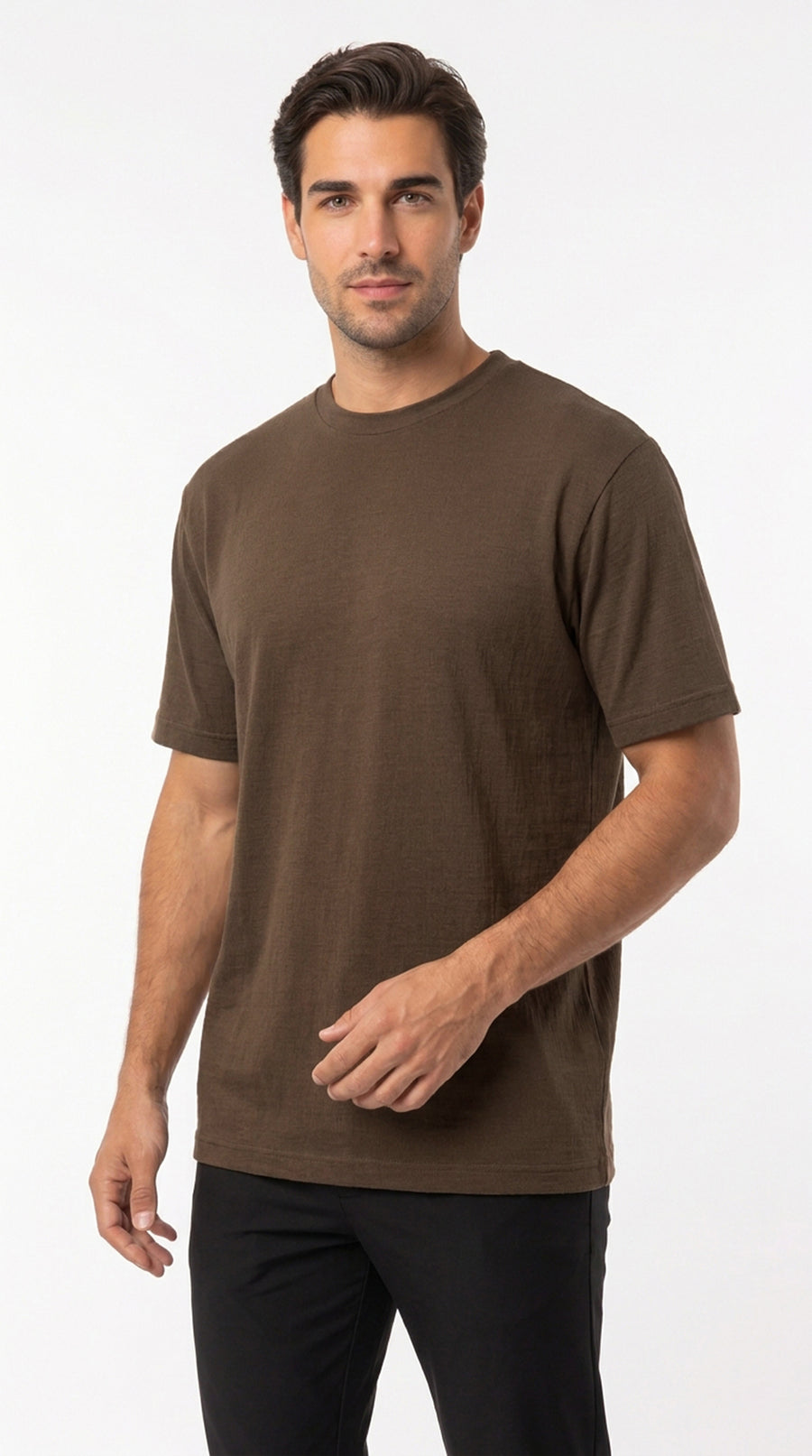 Camiseta café con textura para hombre – Belife