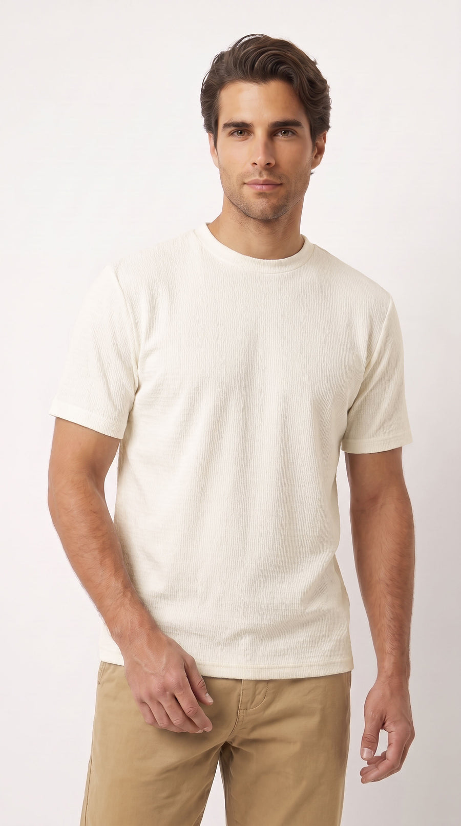 Camiseta ivory texturizada para hombre – Belife