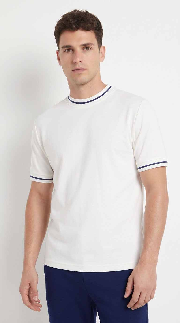 Camiseta ivory piqué manga corta para hombre – Belife