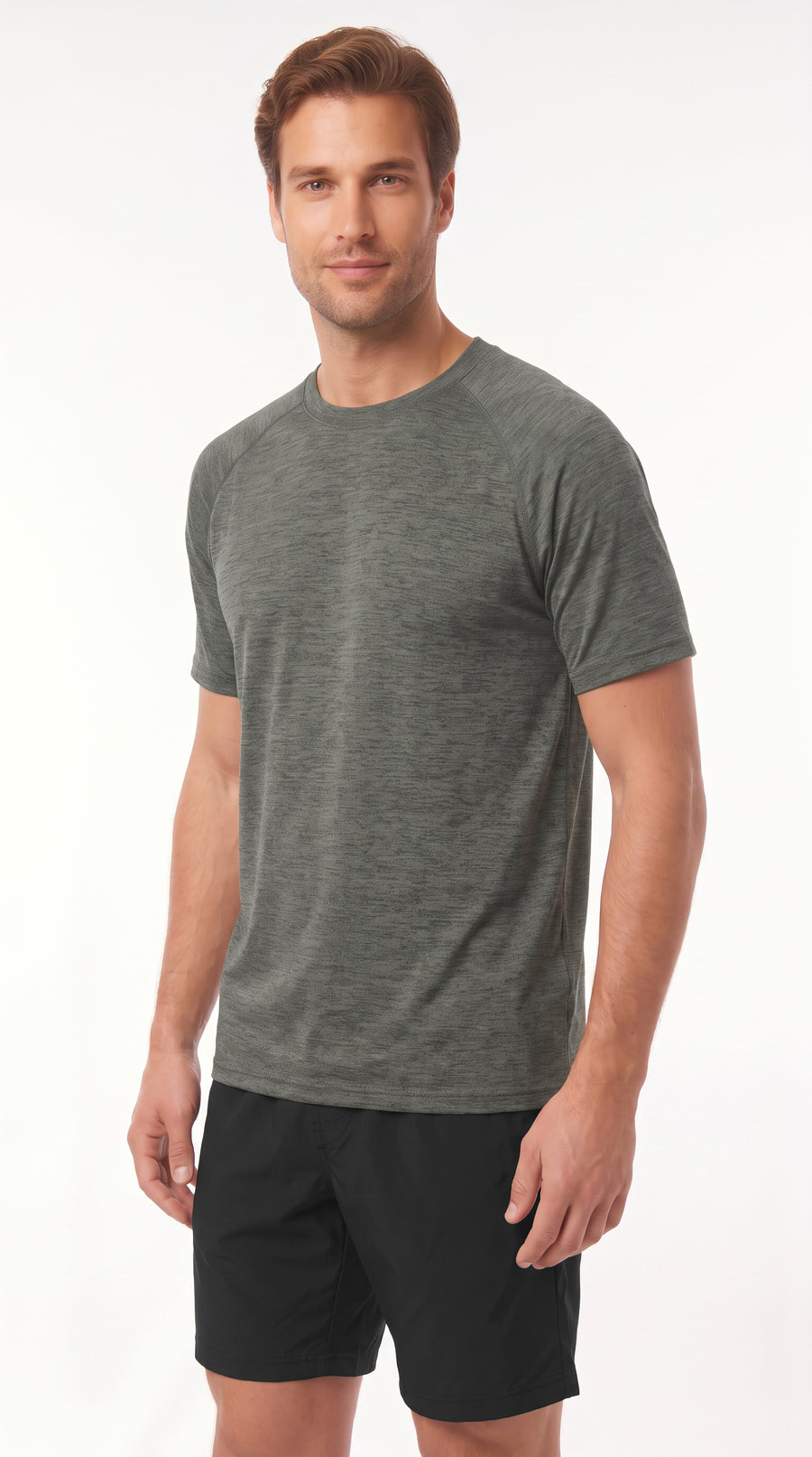 Camiseta deportiva gris raglán para hombre – Belife