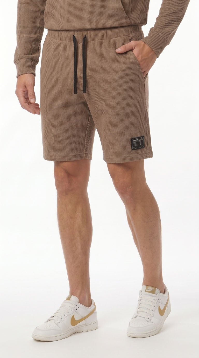 Bermuda café con textura para hombre – Belife