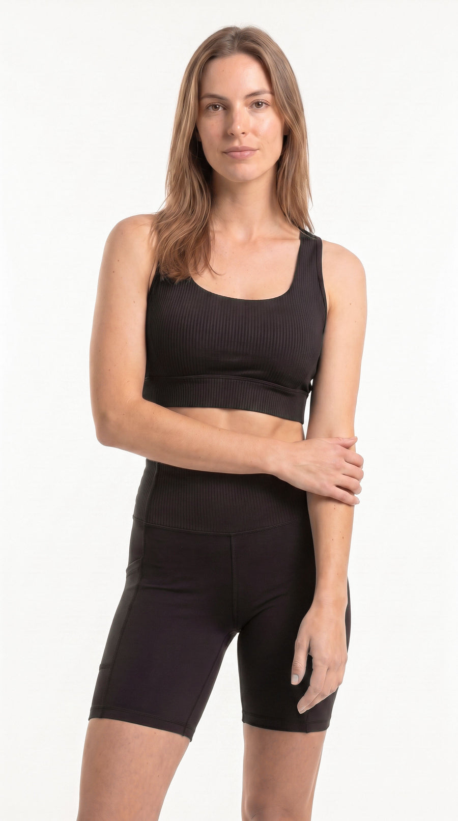 Top deportivo negro con copas removibles para mujer – Belife