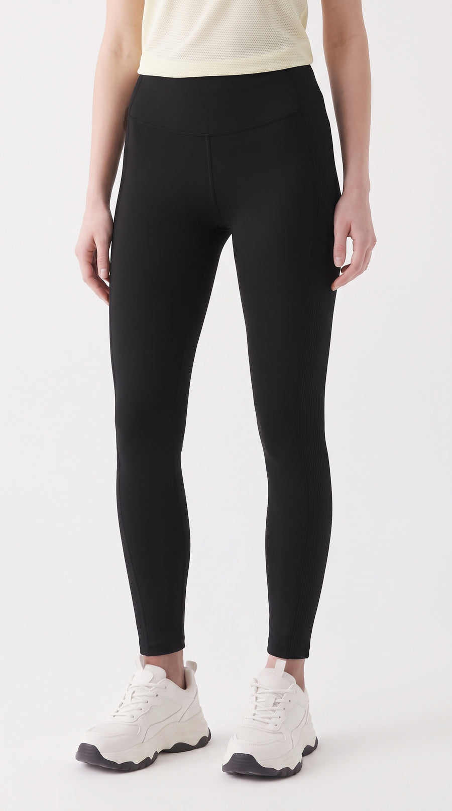 Leggings deportivos negros con rib para mujer – Belife