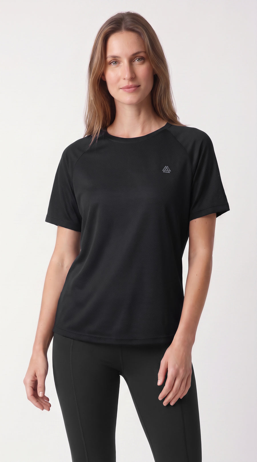 Camiseta deportiva transpirable negra para mujer – Belife