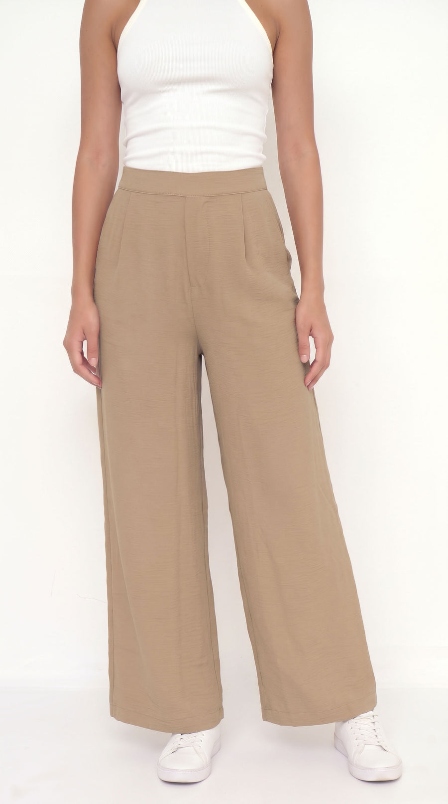 Pantalón arena de bota amplia para mujer