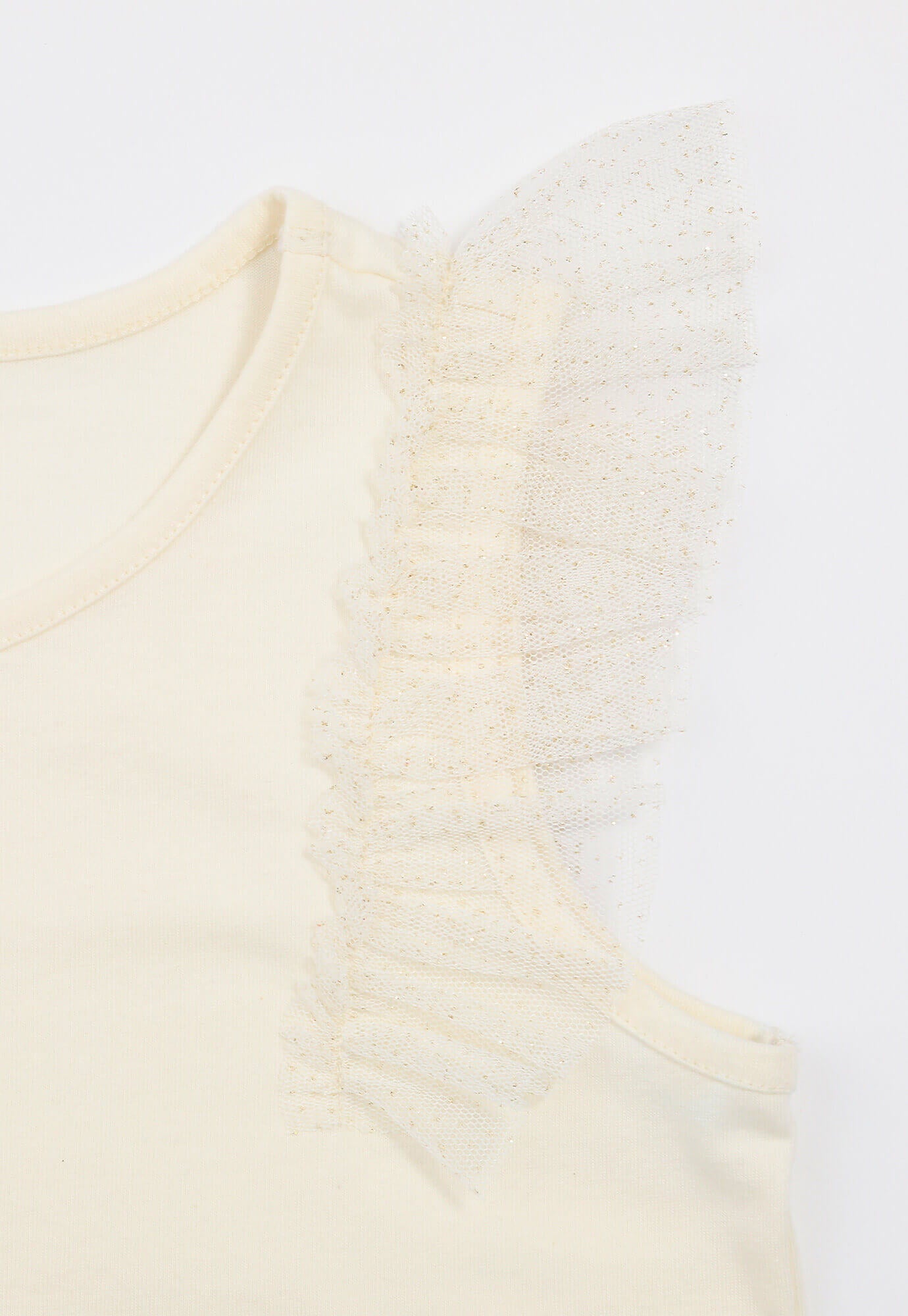 Camiseta Ivory Con Bolero En Tull Para Bebe Niña