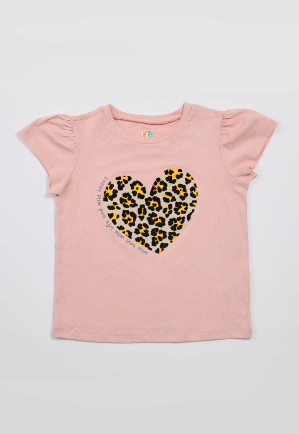Camiseta Estampado Corazon Para Bebe Niña