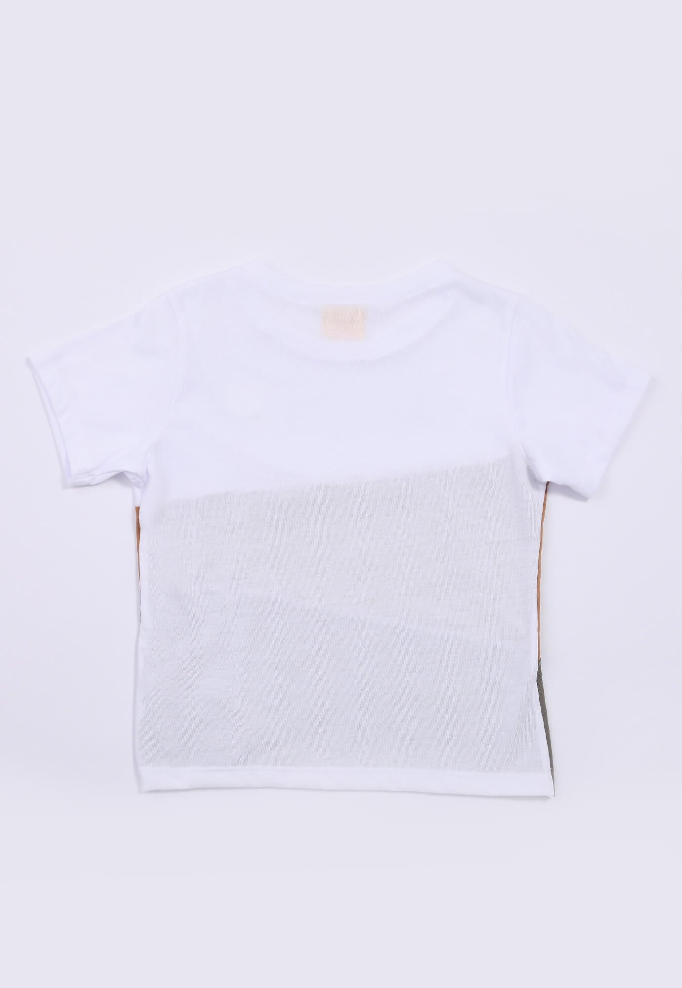Camiseta blanca en bloques para bebé niño