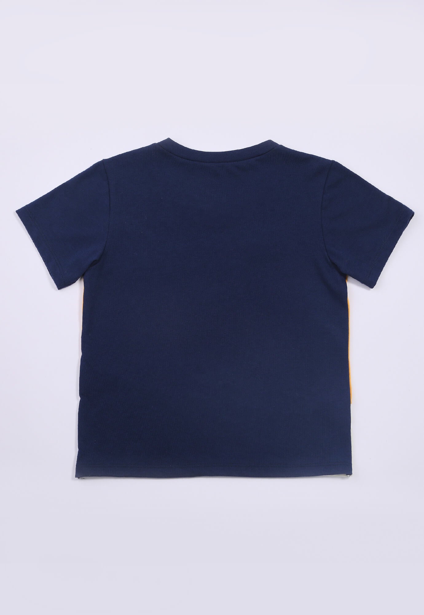 Camiseta azul en bloques para bebe niño