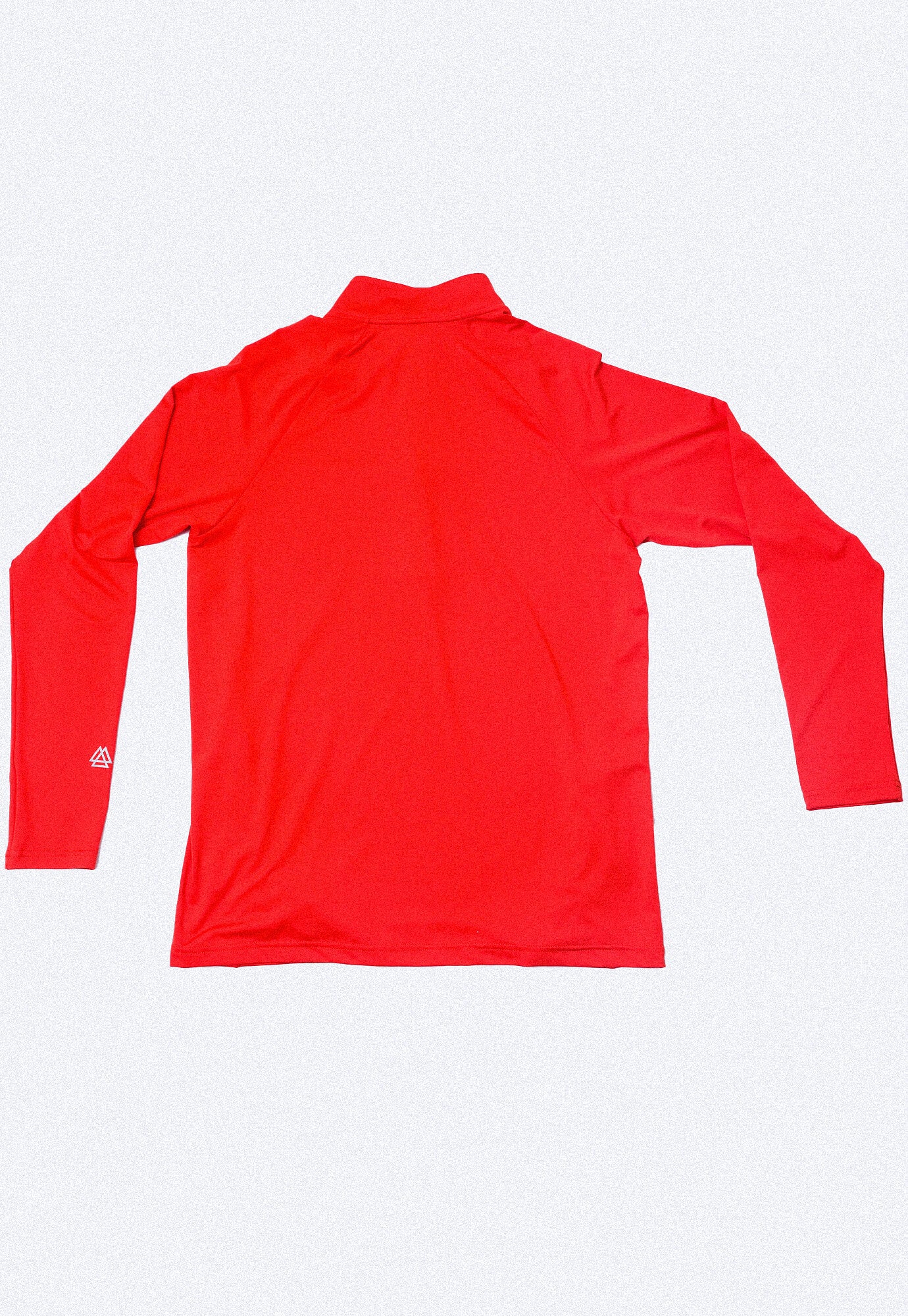 Camiseta deportiva naranja manga larga cierre funcional en frente con detalles reflectivos para hombre